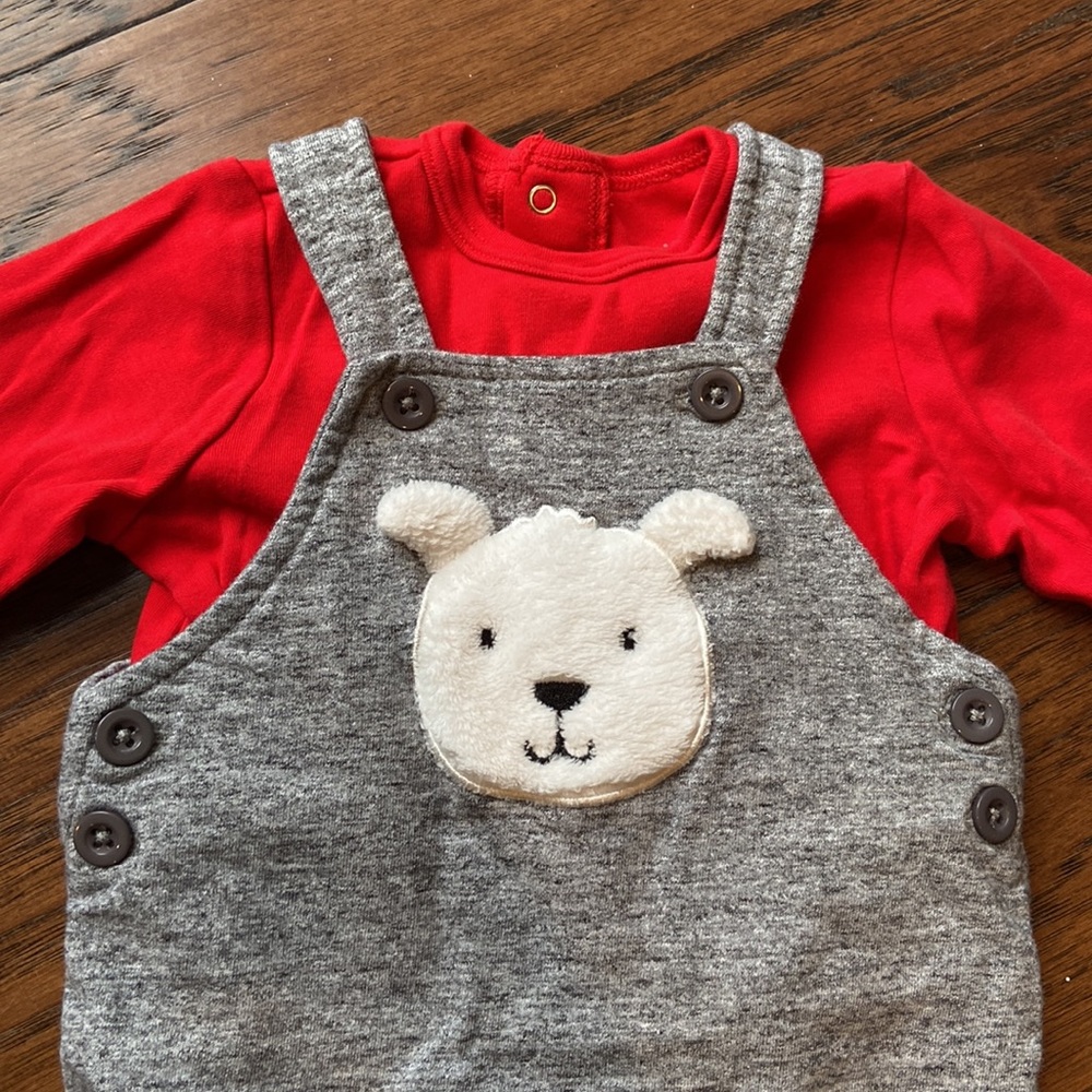 Little Me puppy dog set! Shirt and overalls included